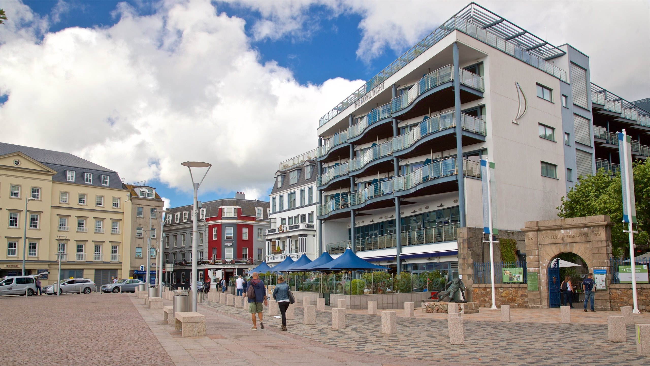 St. Helier showing street scenes as well as a couple