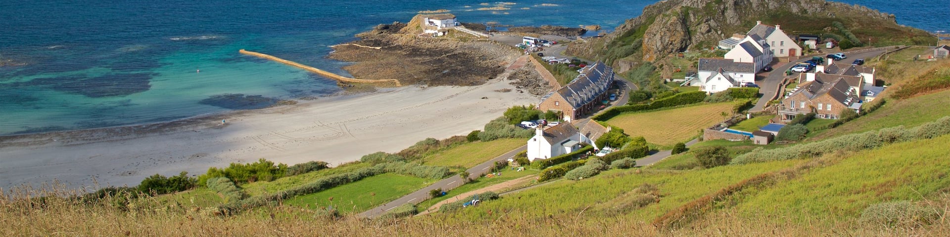 St Ouen showing general coastal views, landscape views and a coastal town