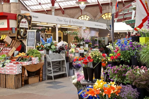St. Helier Central Market which includes flowers and markets