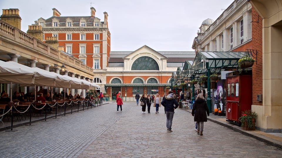 Covent Garden featuring street scenes as well as a small group of people