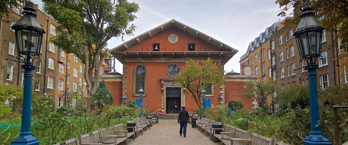 St. Paul\'s Church showing a garden as well as an individual male