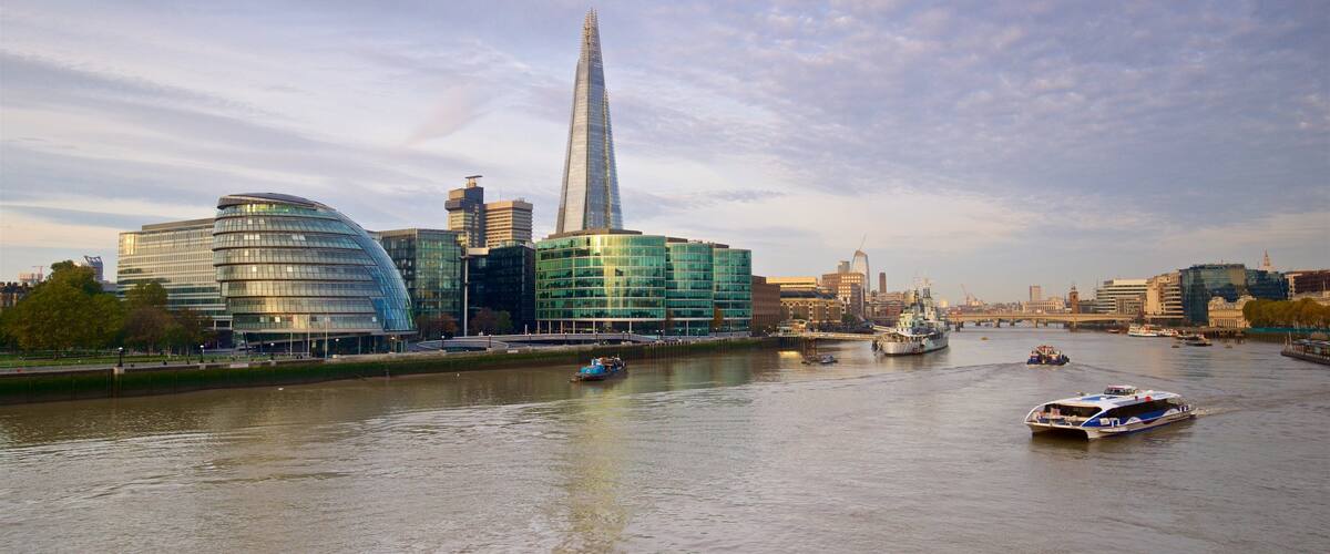 The Shard featuring landscape views, a ferry and a river or creek