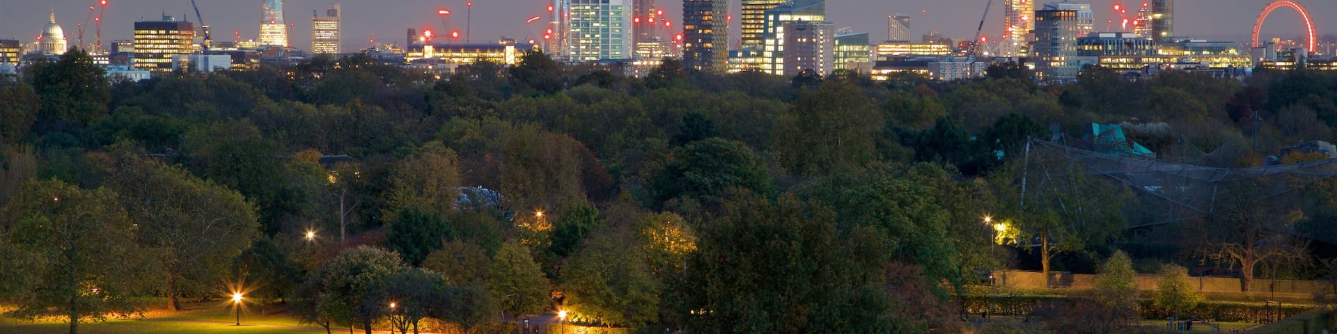 Primrose Hill das einen Park, Stadt und Landschaften