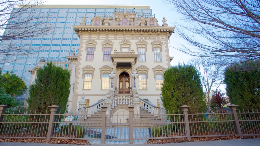 Leland Stanford Mansion State Historic Park featuring a city, heritage architecture and a park