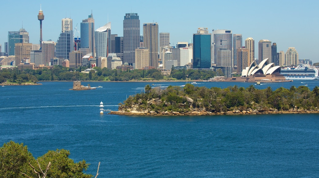 Taronga Zoo which includes a bay or harbour, general coastal views and skyline