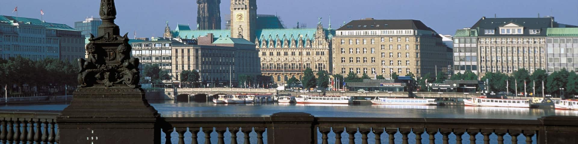 Hamburg featuring heritage architecture, a marina and a city
