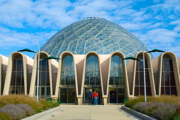Mitchell Park Horticultural Conservatory featuring modern architecture and a city