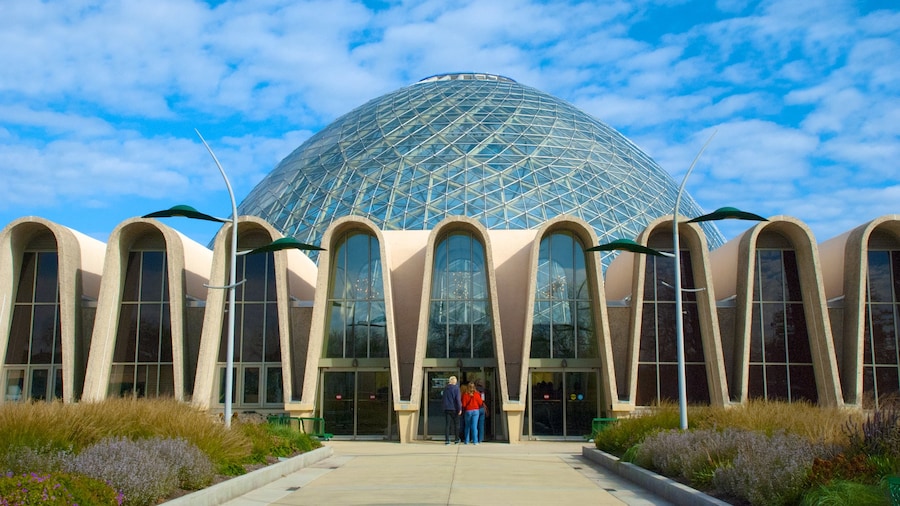 Mitchell Park Horticultural Conservatory which includes a city and modern architecture