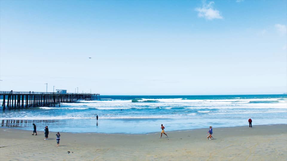 Pismo Beach showing swimming and a beach