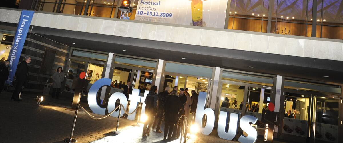 Cottbus que incluye escenas nocturnas, vida nocturna y una ciudad