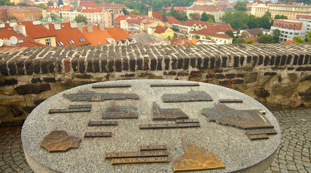 Slottet Vysehrad presenterar historisk arkitektur, en stad och ett slott