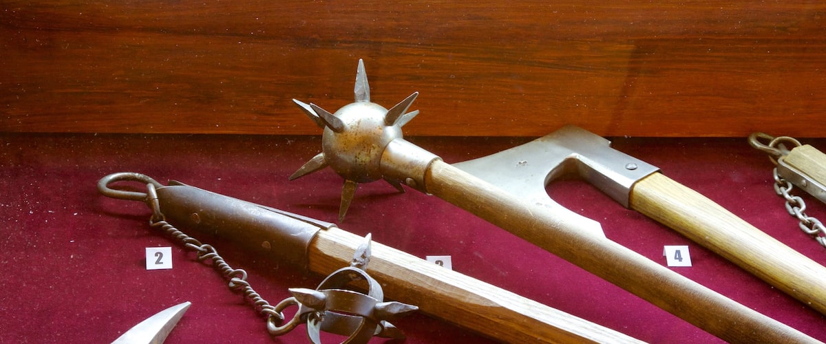 Powder Tower showing military items and interior views