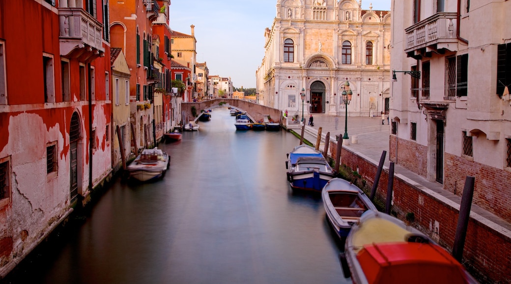 Chiesa Santa Maria dei Miracoli which includes a church or cathedral, a river or creek and heritage architecture