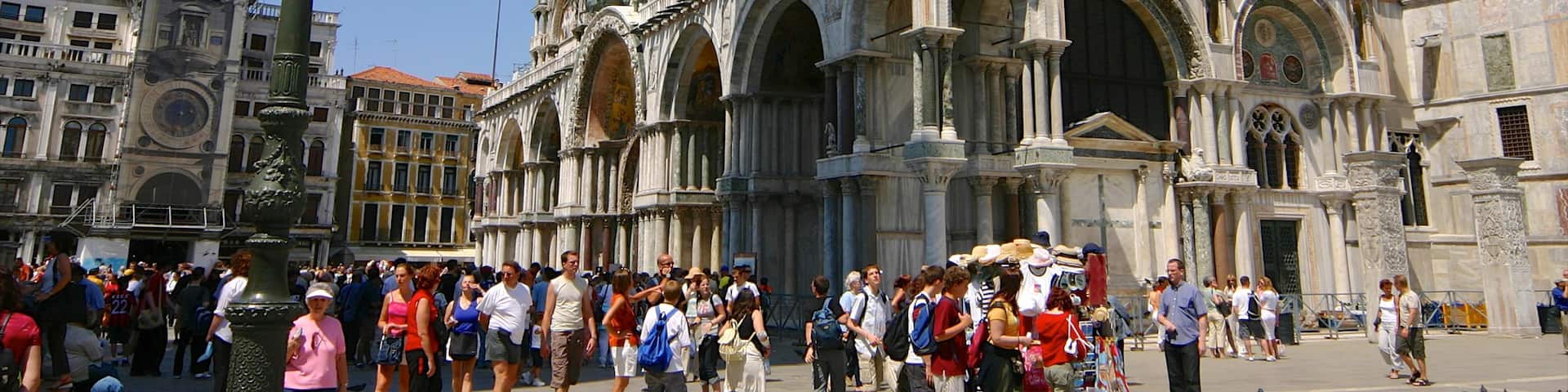 St. Mark\'s Square featuring heritage architecture, a church or cathedral and a city