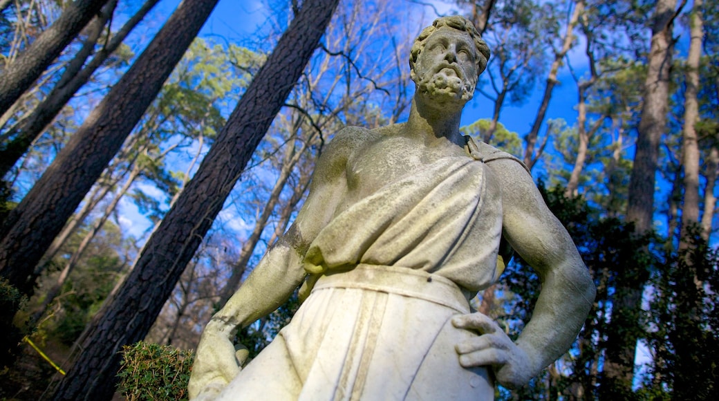 Norfolk Botanical Garden ofreciendo una estatua o escultura, atracciones y un jardín