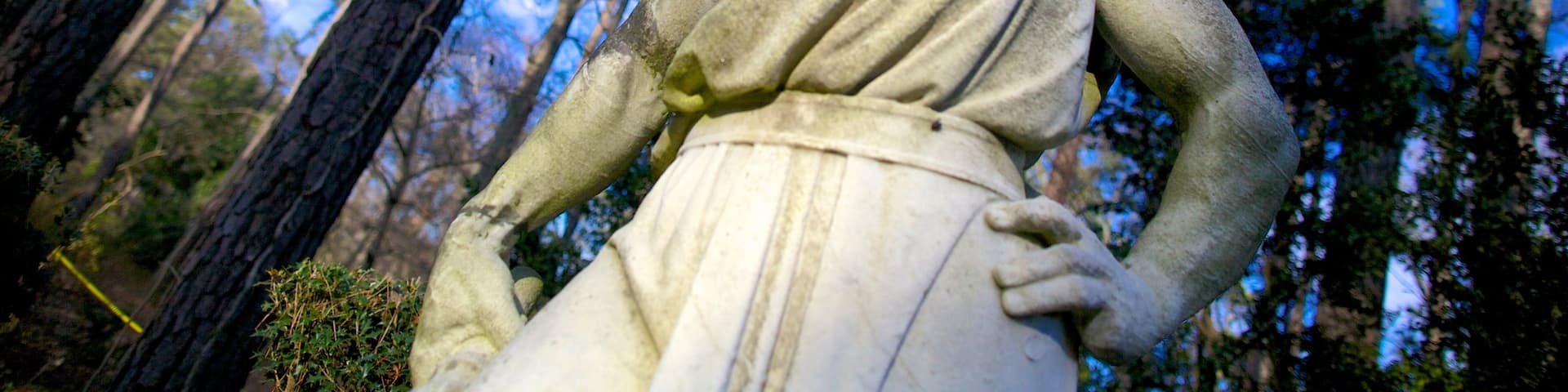 Norfolk Botanical Garden featuring rides, a statue or sculpture and a garden