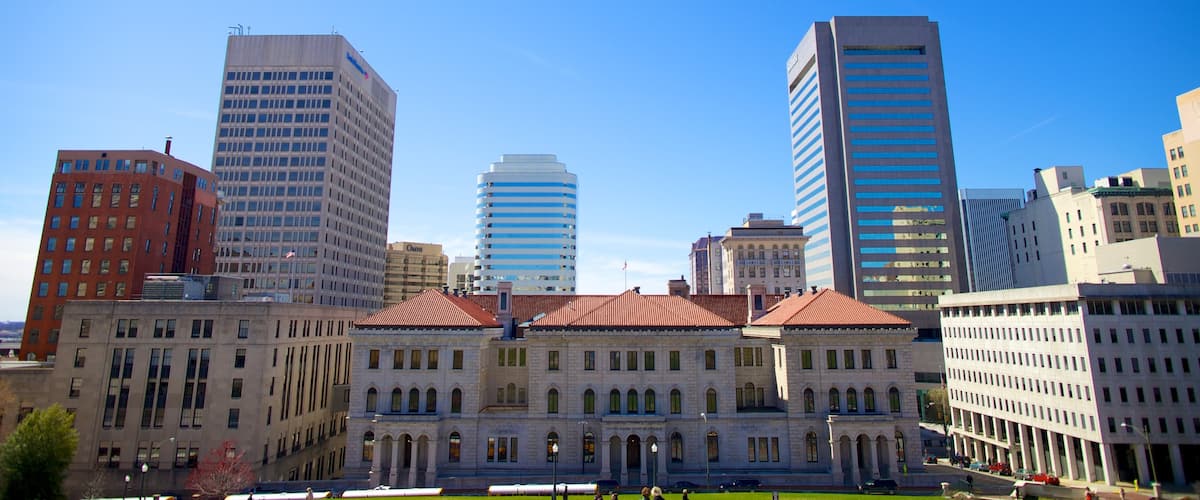 Virginia State Capitol showing a city, a high-rise building and cbd