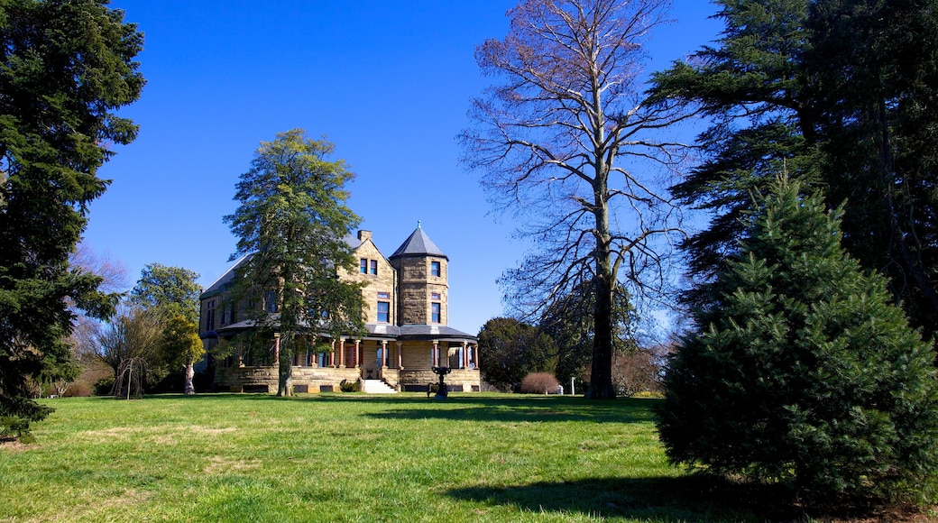 Maymont Park which includes a garden, a house and heritage architecture