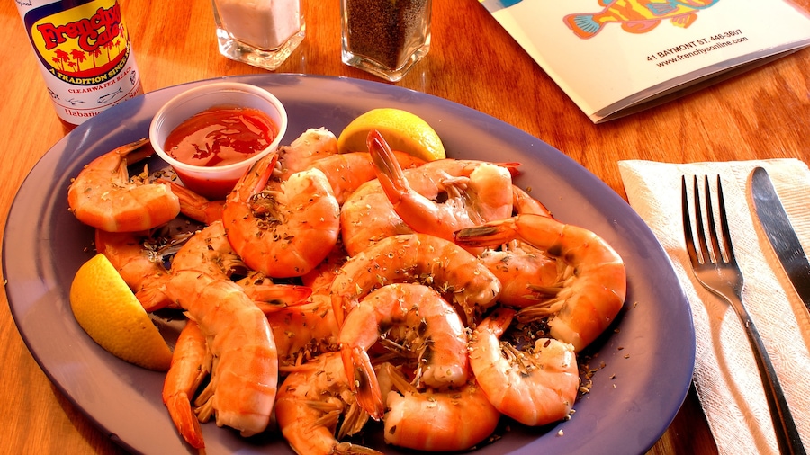 Clearwater Beach which includes food and interior views