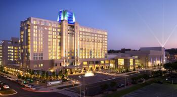 Montgomery featuring a city, night scenes and a hotel