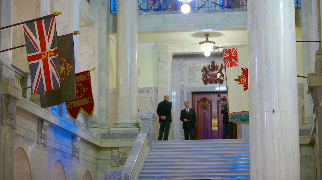 Alberta Legislature Building showing heritage architecture, an administrative building and interior views