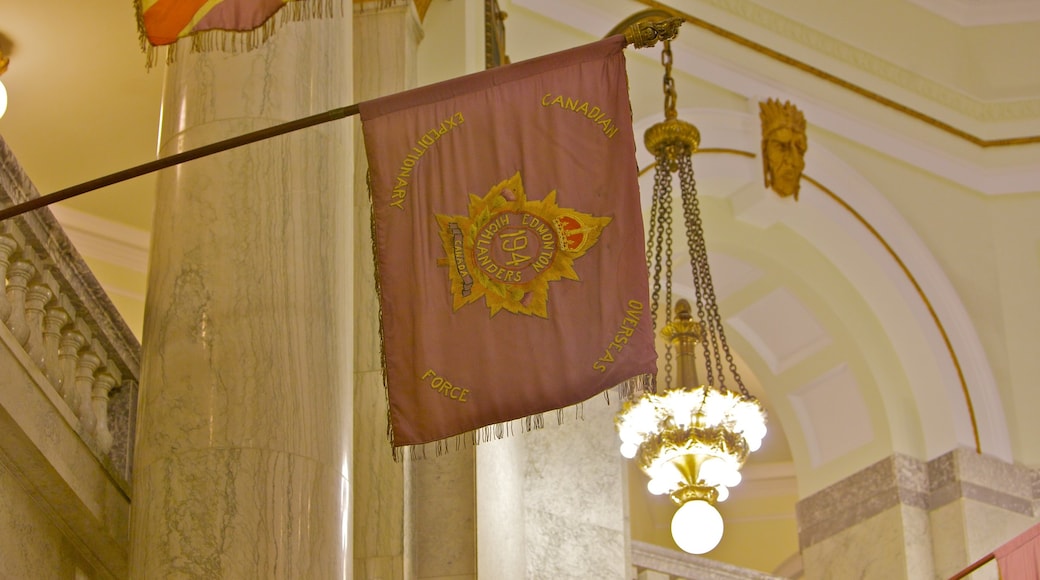 Alberta Legislature Building featuring interior views and heritage architecture