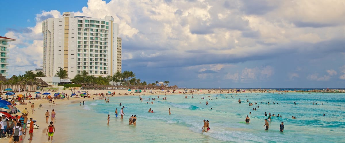 Zona dos Hotéis que inclui paisagem, paisagens litorâneas e uma praia de areia