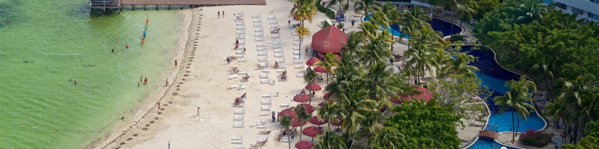 Escenica Tower showing general coastal views, a luxury hotel or resort and a sandy beach