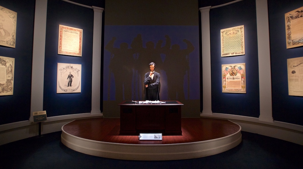 Abraham Lincoln presidentiële bibliotheek en museum inclusief interieur