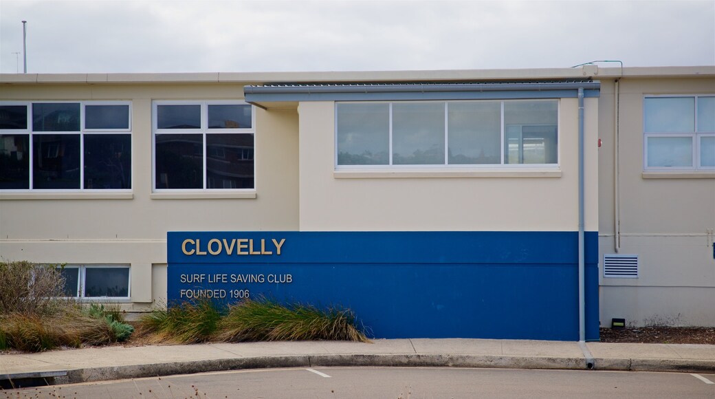 Clovelly Beach showing signage