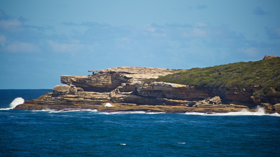 Playa de Maroubra mostrando litoral rocoso y vistas de una costa
