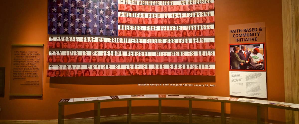 George W Bush Presidential Library and Museum featuring interior views
