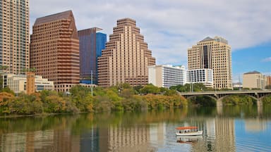 Austin showing a city, boating and a river or creek