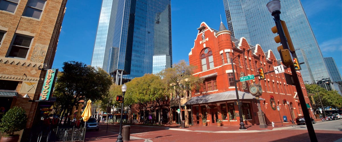 Sundance Square mostrando un edificio de gran altura
