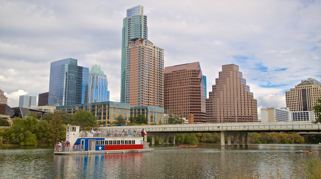 Hill Country featuring a river or creek, a ferry and a city