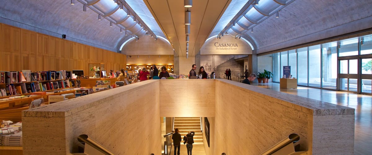 Kimbell Art Museum which includes interior views as well as a small group of people