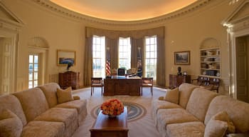 George W Bush Presidential Library and Museum showing interior views, heritage elements and an administrative building