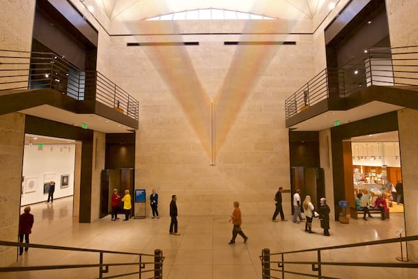 Amon Carter Museum which includes interior views as well as a small group of people