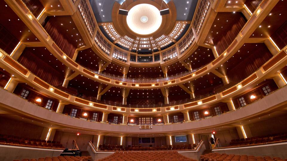 Morton H. Meyerson Symphony Center which includes theatre scenes and interior views