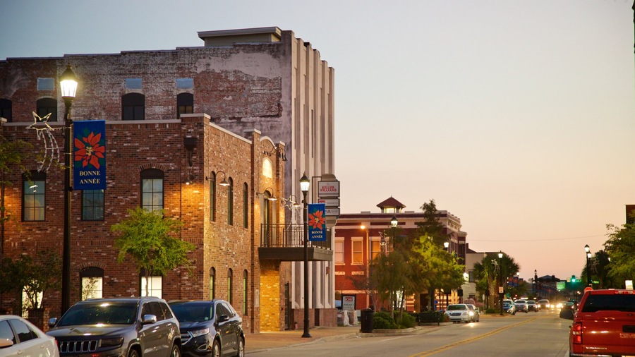 Lake Charles Historic District which includes a sunset
