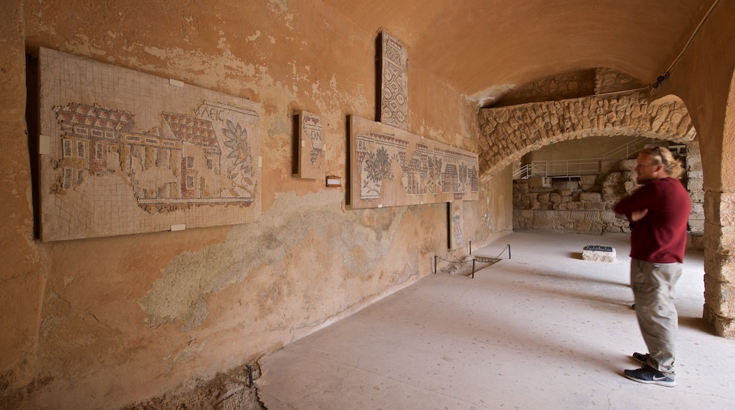 Madaba Archaeological Park featuring heritage elements and art as well as an individual male