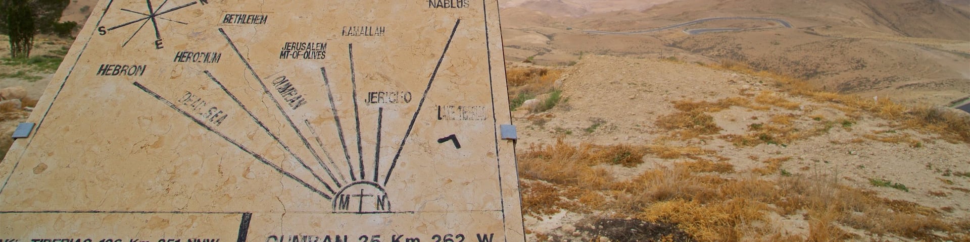 Mount Nebo which includes desert views, landscape views and signage