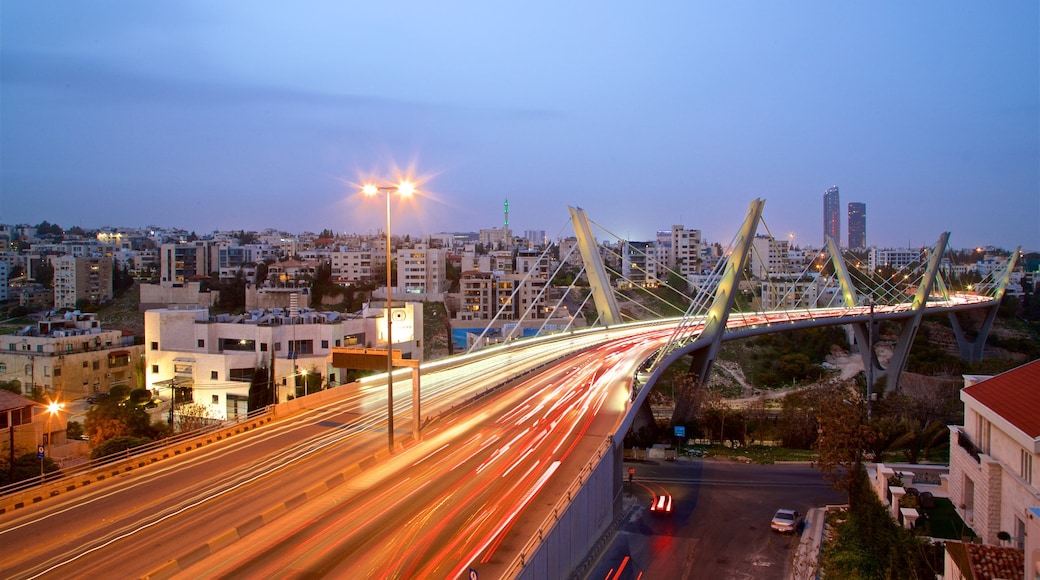 Abdoun Bridge showing a bridge, landscape views and a city