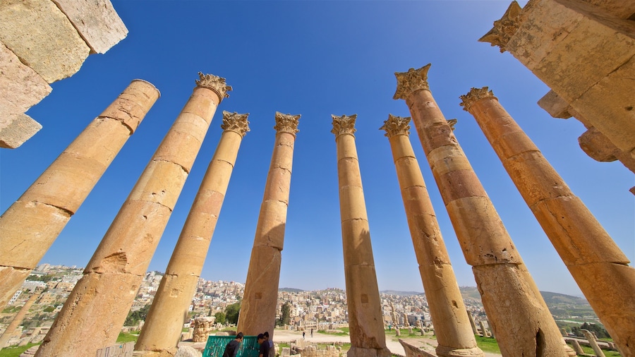 Jerash Artemistempel som omfatter historiske bygningsværker