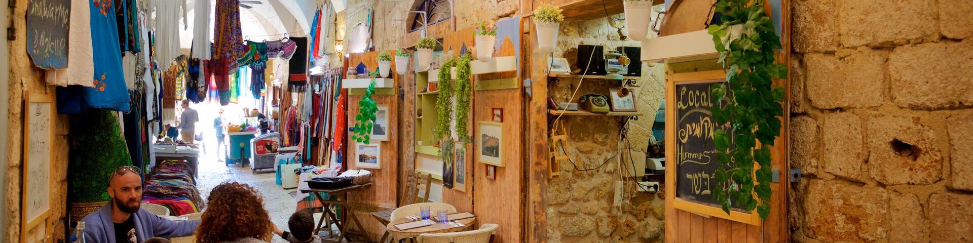 Turkish Bazaar featuring cafe lifestyle as well as a family