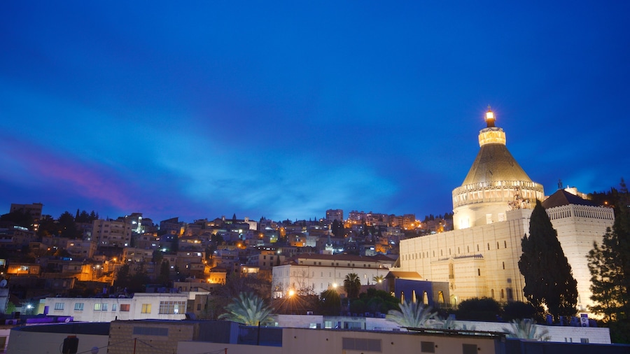 Mary\'s Well featuring night scenes, landscape views and heritage architecture