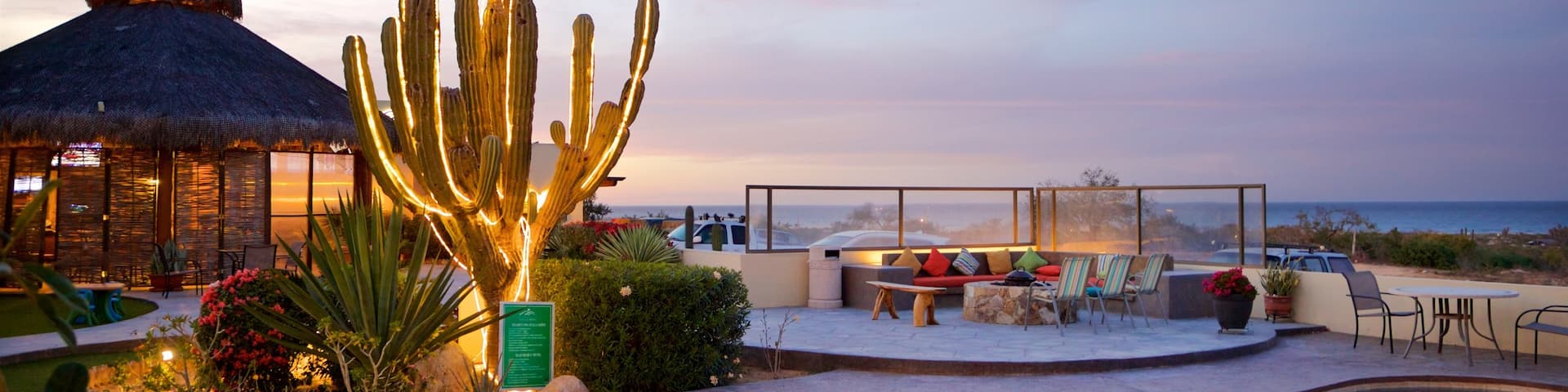 La Ribera which includes night scenes and a pool