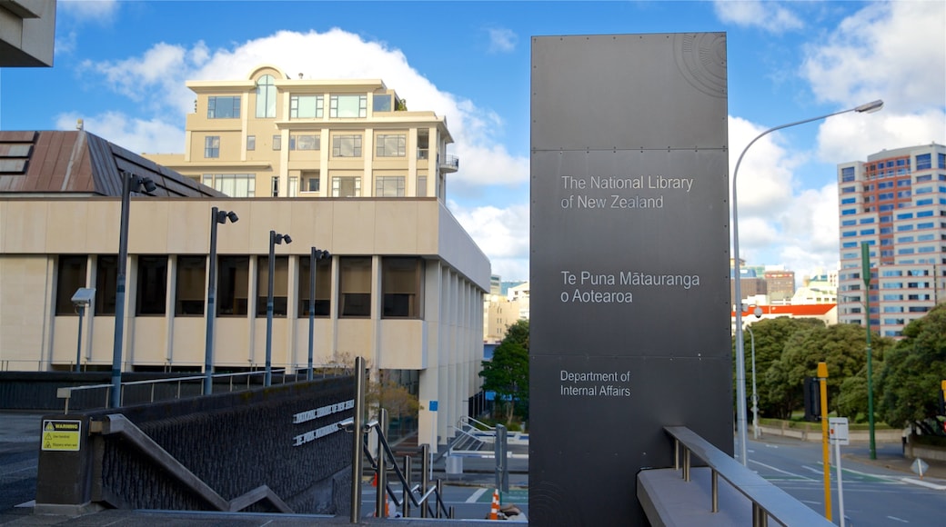 National Library which includes signage