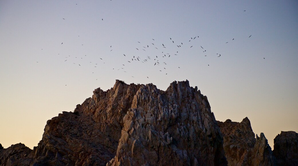 Land\'s End featuring a sunset and rugged coastline