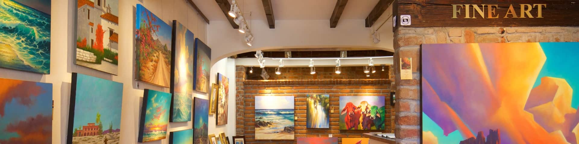 Old Town Gallery showing art and interior views